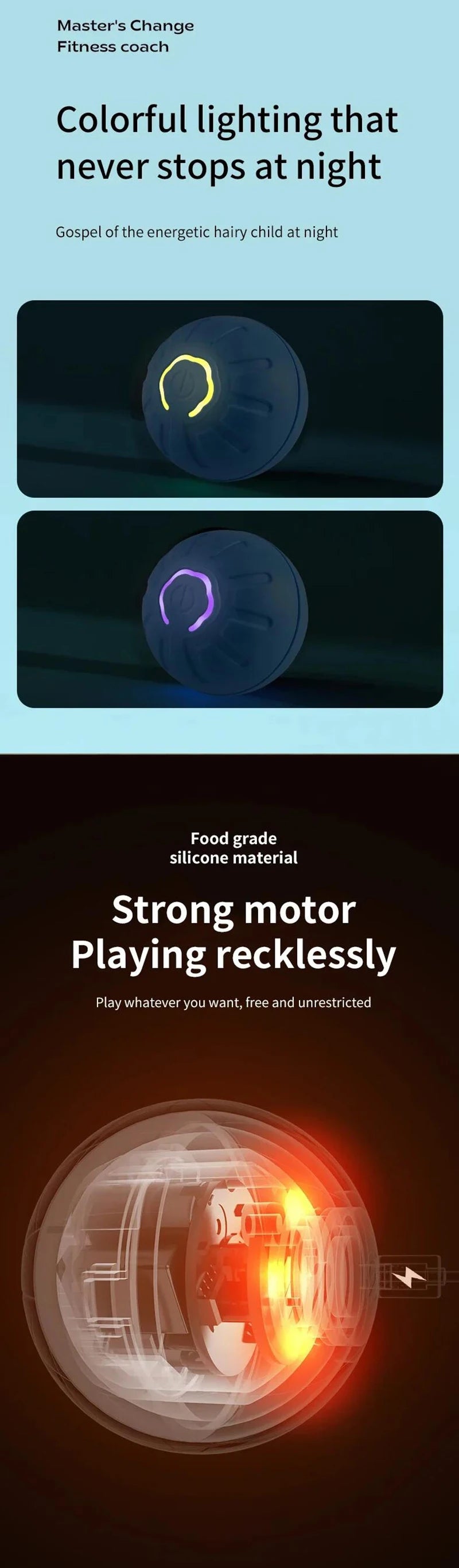 Smart Dog Toy Ball Electronic Interactive Pet Toy Moving Ball USB Automatic Moving