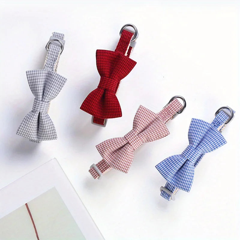 1 Piece Adjustable Plaid Cat Collar Tie Knot - Perfect for Festive Dressing and Everyday Wear
