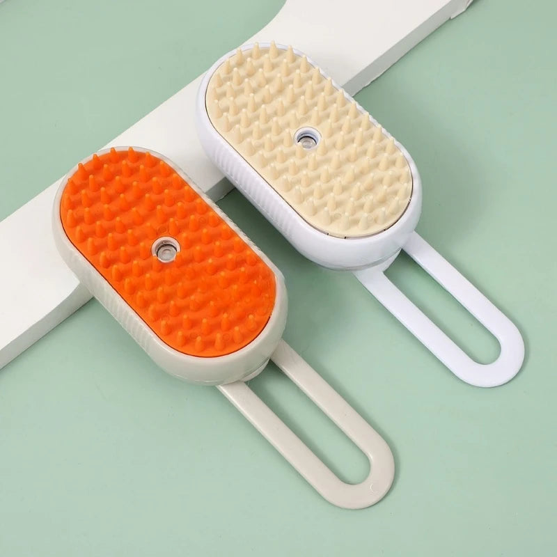 3-in-1 Electric Steam Pet Brush – Hair Removal, Spray Cleaning & Massage for Cats & Dogs