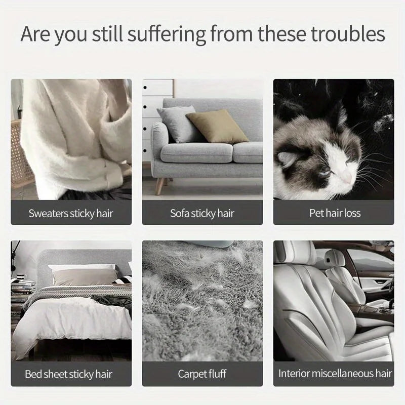 Double-Sided Pet Hair Remover, Manual Electrostatic Sticky Lint Brush, for Cat, Clothing, Sofa, Furniture,  Carpet Cleaning